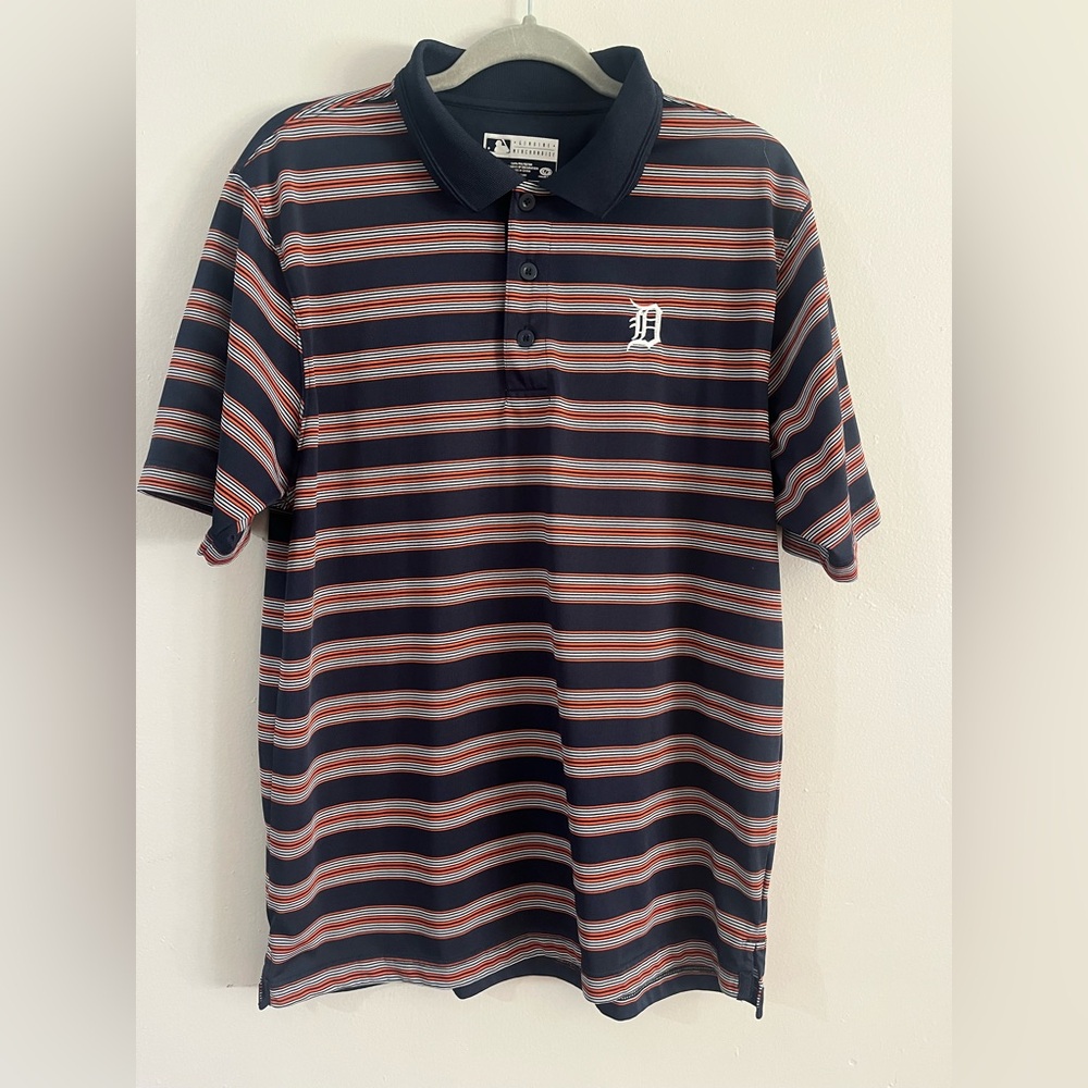 Detroit Tigers Genuine Merchandise Striped Mens Polo Large